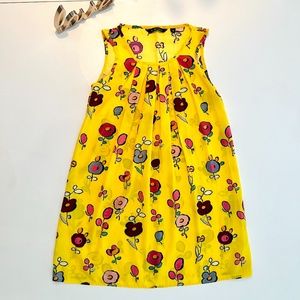 La Miniatura Luxury Adorable Yellow Flower Print Drop Waist Dress - PRETTY!